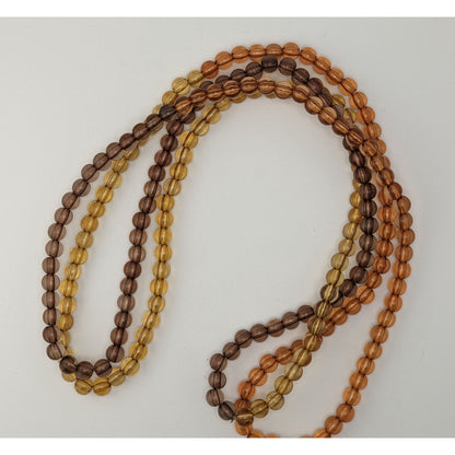 Amber Gradient Beaded Necklace A New Day | 58" Vintage Retro Statement Jewelry