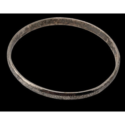 Vintage Taxco Mexico Sterling Silver Bangle Bracelet 1950s Minimalist Handcrafted Artisan Jewelry