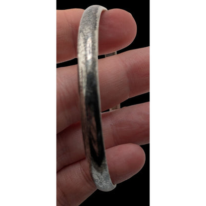 Vintage Taxco Mexico Sterling Silver Bangle Bracelet 1950s Minimalist Handcrafted Artisan Jewelry