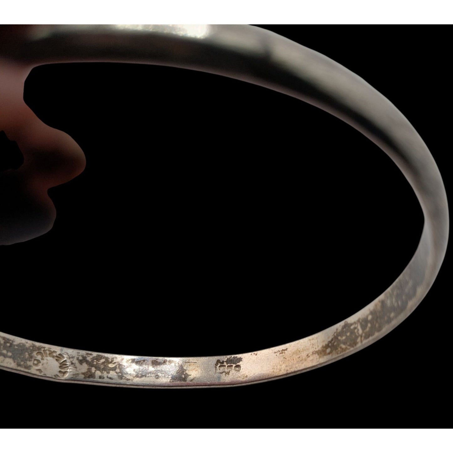 Vintage Taxco Mexico Sterling Silver Bangle Bracelet 1950s Minimalist Handcrafted Artisan Jewelry