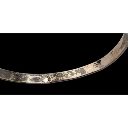 Vintage Taxco Mexico Sterling Silver Bangle Bracelet 1950s Minimalist Handcrafted Artisan Jewelry