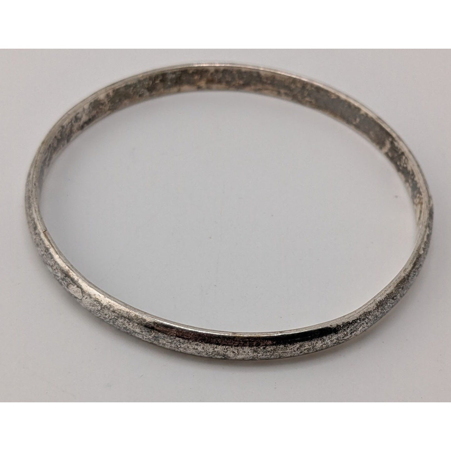 Vintage Taxco Mexico Sterling Silver Bangle Bracelet 1950s Minimalist Handcrafted Artisan Jewelry