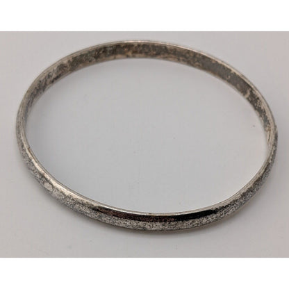 Vintage Taxco Mexico Sterling Silver Bangle Bracelet 1950s Minimalist Handcrafted Artisan Jewelry