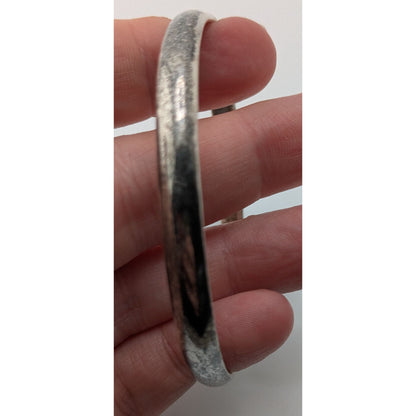 Vintage Taxco Mexico Sterling Silver Bangle Bracelet 1950s Minimalist Handcrafted Artisan Jewelry