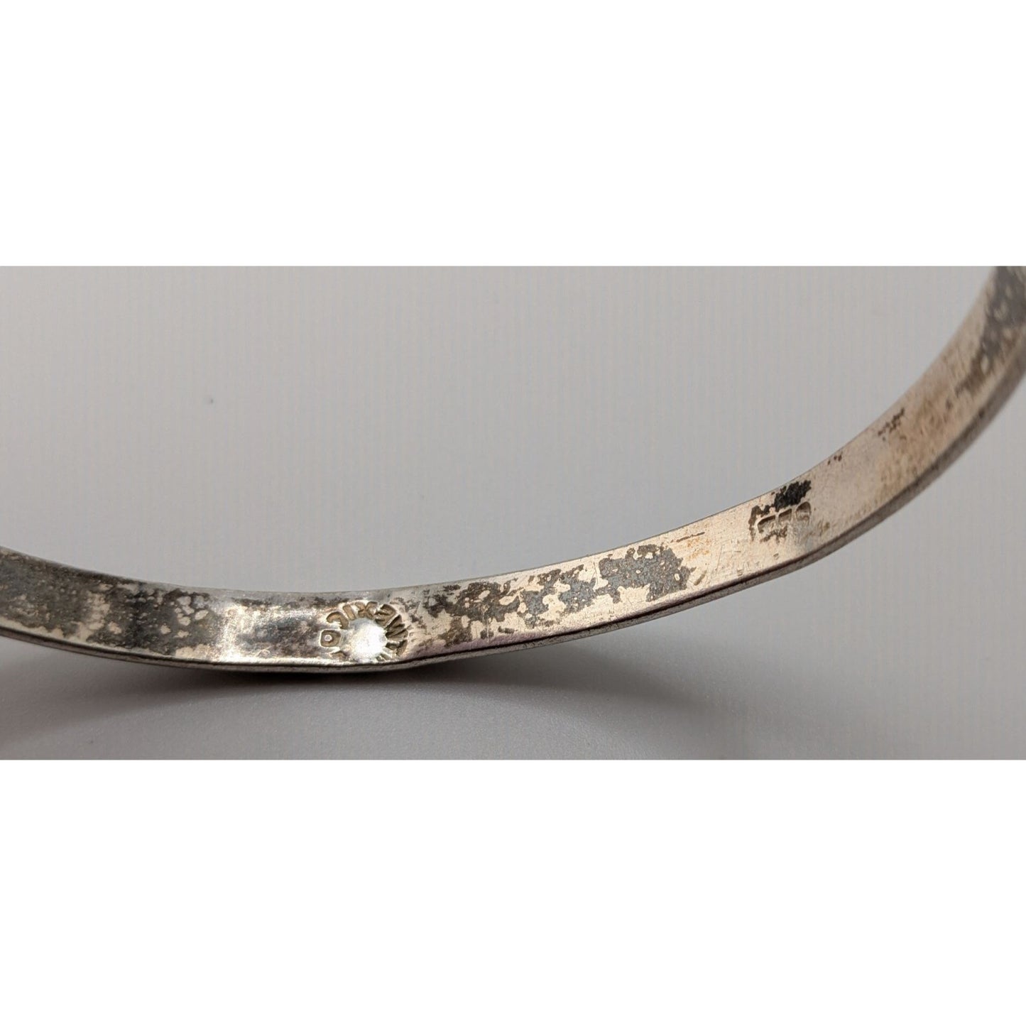 Vintage Taxco Mexico Sterling Silver Bangle Bracelet 1950s Minimalist Handcrafted Artisan Jewelry