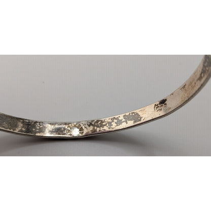Vintage Taxco Mexico Sterling Silver Bangle Bracelet 1950s Minimalist Handcrafted Artisan Jewelry