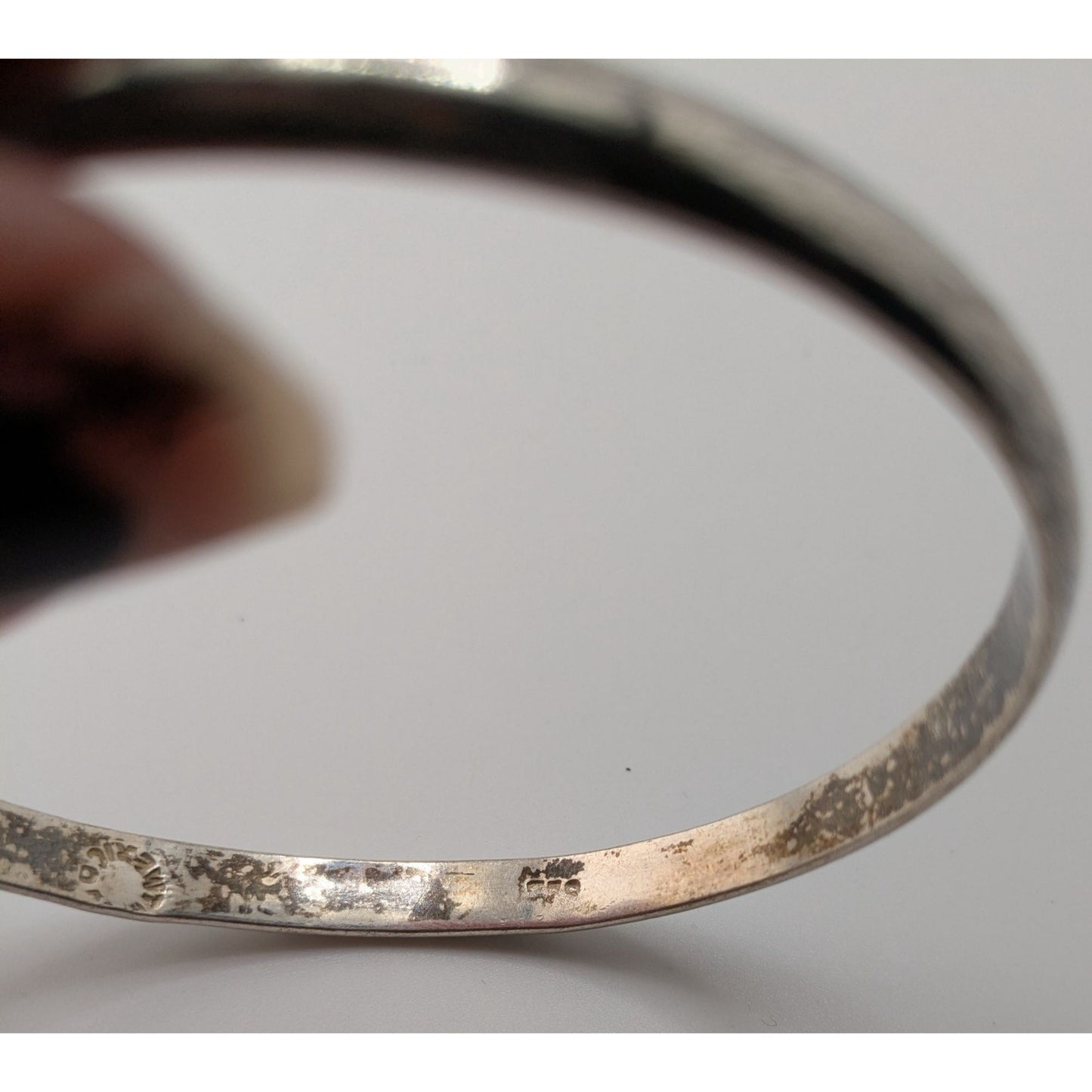 Vintage Taxco Mexico Sterling Silver Bangle Bracelet 1950s Minimalist Handcrafted Artisan Jewelry