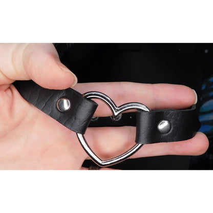 Gothic Emo Open Heart Faux Leather Choker