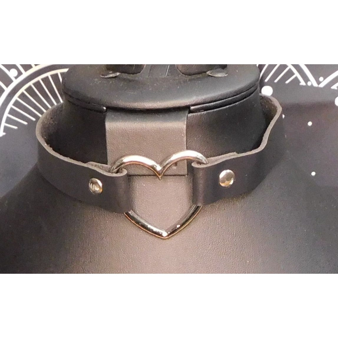 Gothic Emo Open Heart Faux Leather Choker