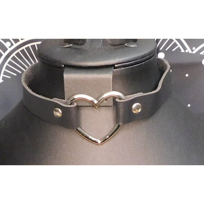 Gothic Emo Open Heart Faux Leather Choker