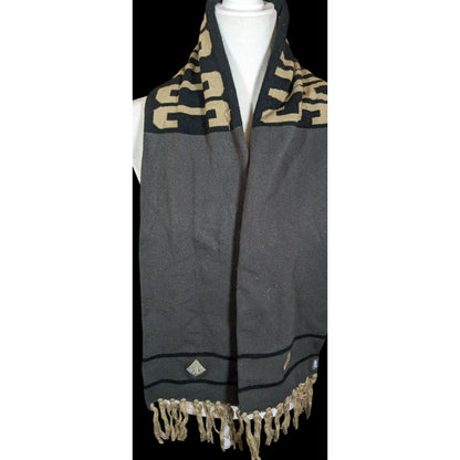 San Antonio CC Grey And Tan Scarf With Fringe