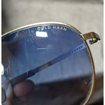 Cole Haan Blue And Silver Aviator Sunglasses