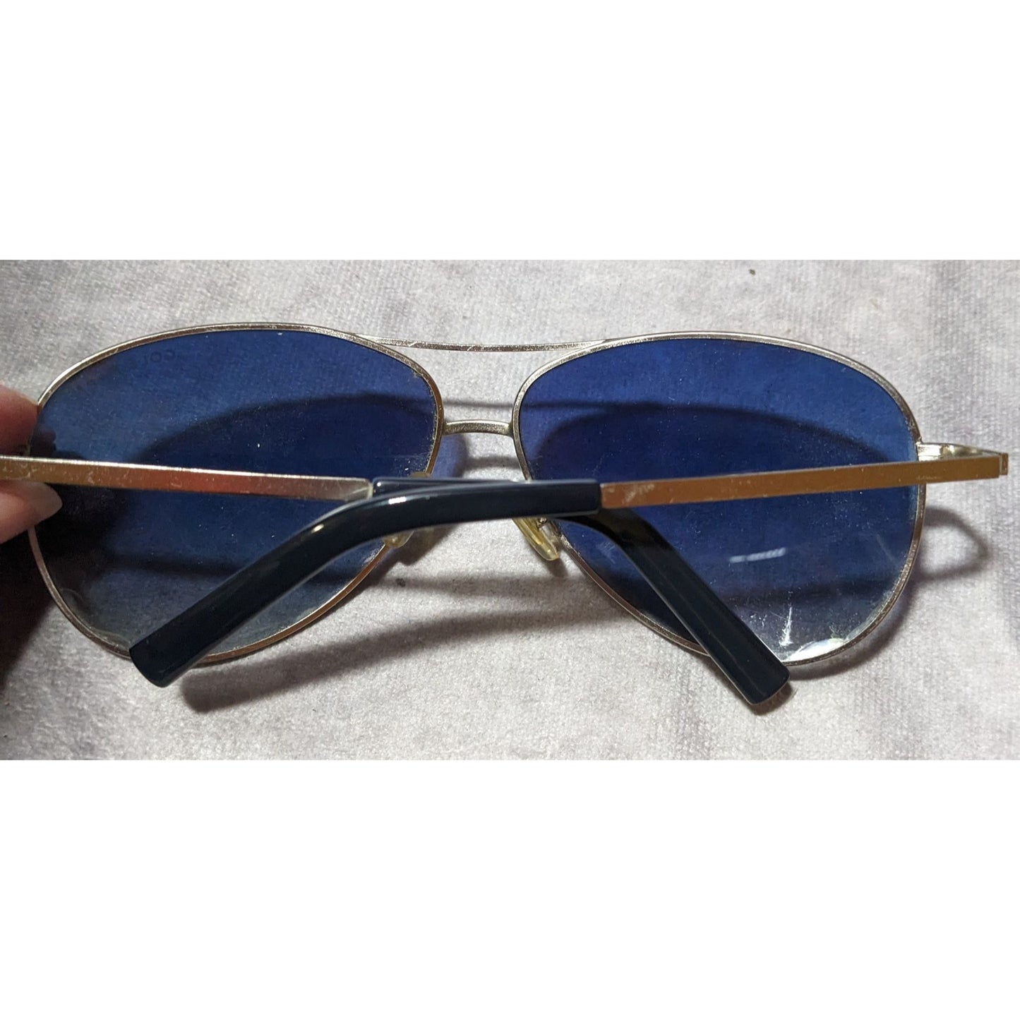 Cole Haan Blue And Silver Aviator Sunglasses