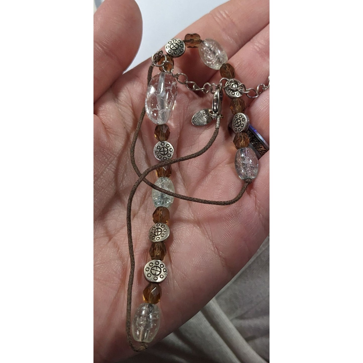 Lia Sophia Bohemian Clear Crackle Glass Beaded Necklace