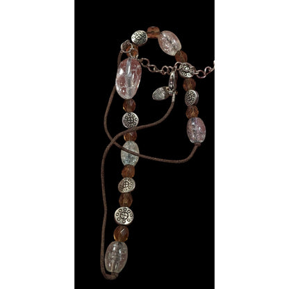 Lia Sophia Bohemian Clear Crackle Glass Beaded Necklace