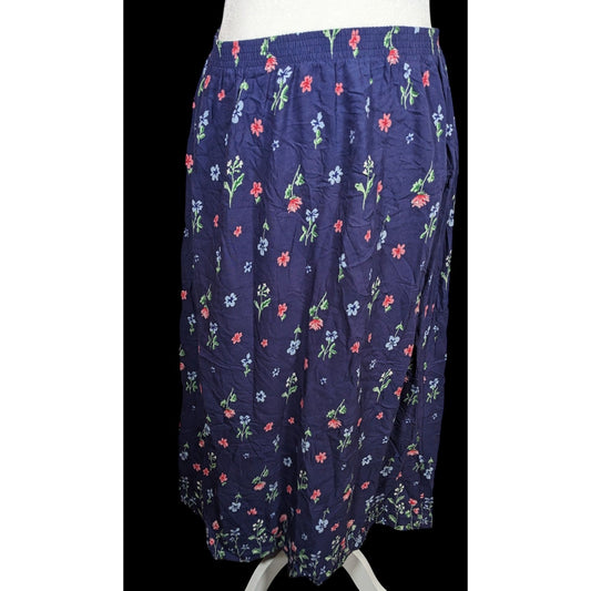 Blair Blue Rustic Cottagecore Midi  Skirt