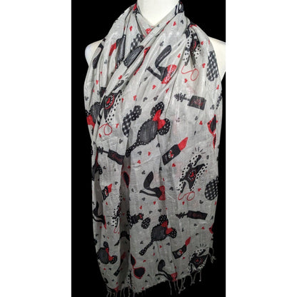 Disney Parks Minnie Mouse Icons Metallic Silver Scarf