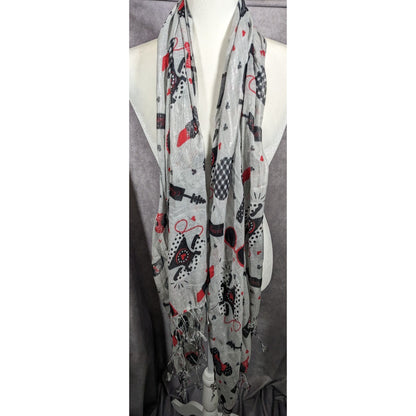 Disney Parks Minnie Mouse Icons Metallic Silver Scarf