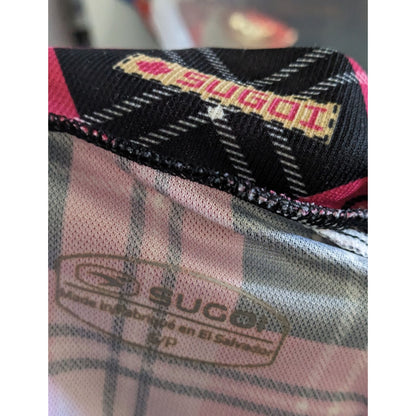 Sugoi Lumber Jane Pink And Black Plaid Cycling Jersey With Pockets Size Small