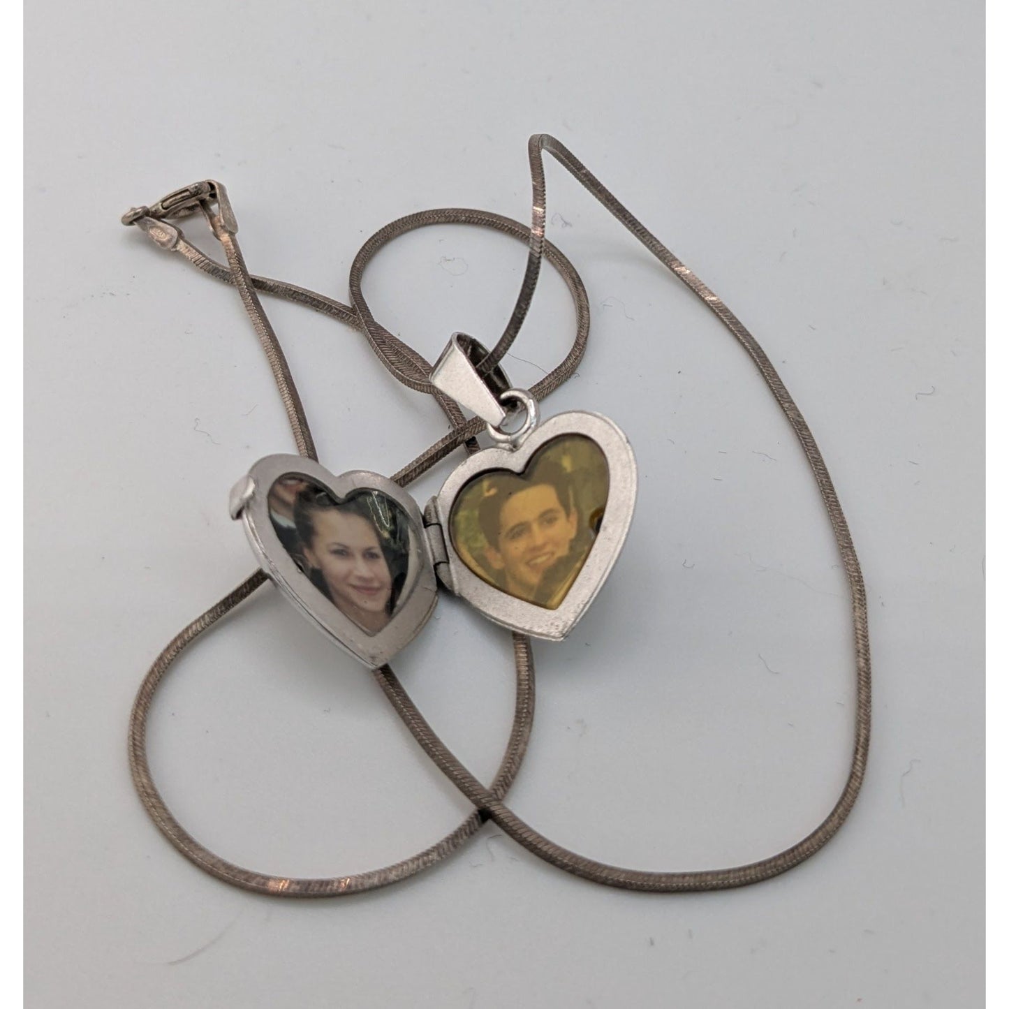 Vintage Engraved Sterling Silver Heart Locket Necklace