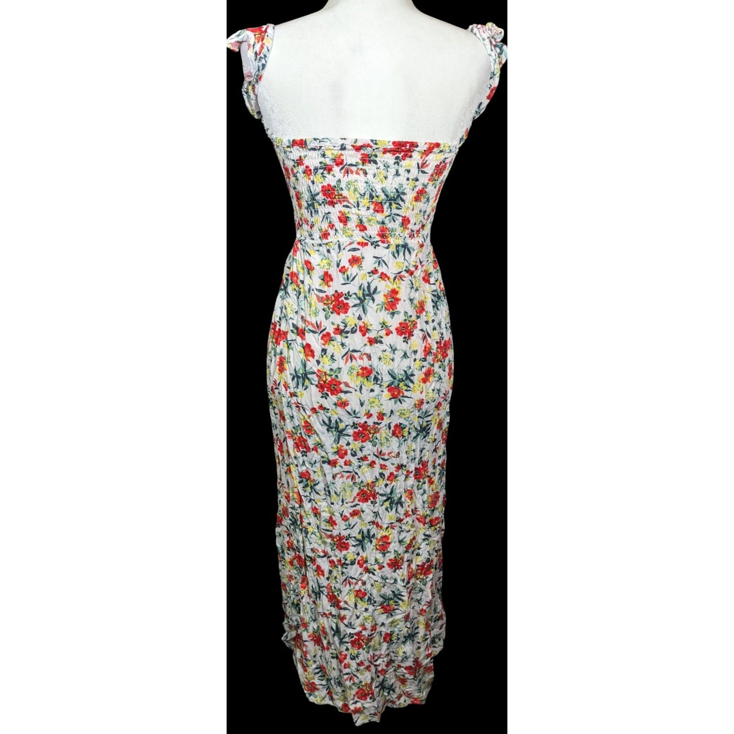 Lush Retro Easy On The Eyes Floral Print Maxi Dress With Side Cutouts