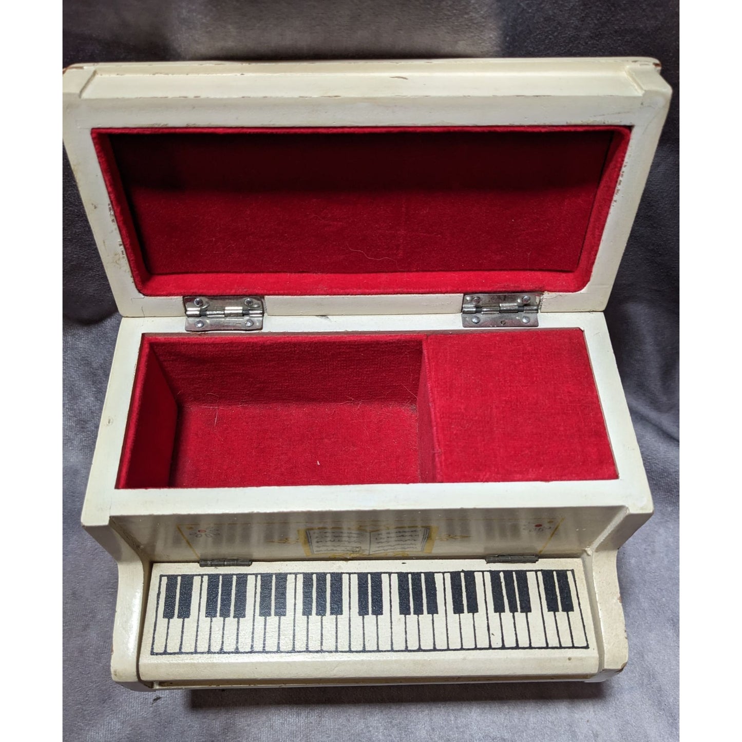 Vintage 60s Style Piano Music Jewelry Box By Mele