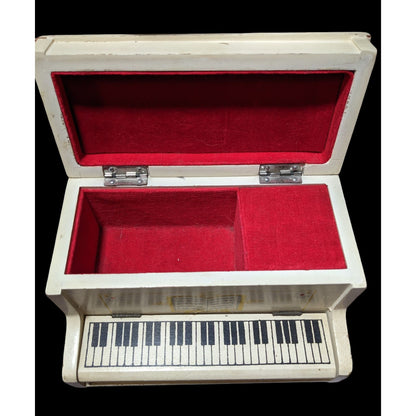 Vintage 60s Style Piano Music Jewelry Box By Mele