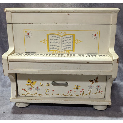 Vintage 60s Style Piano Music Jewelry Box By Mele