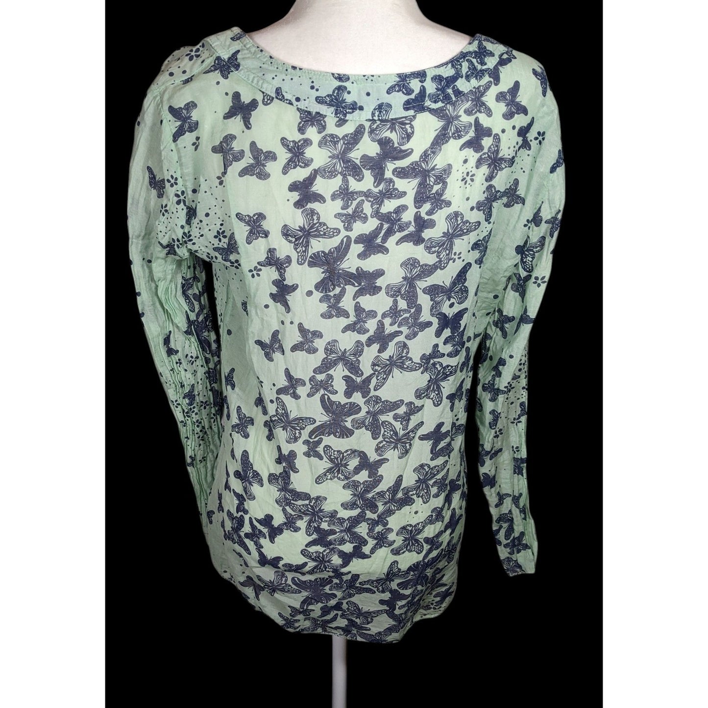 N & Willow Italy Bohemian Butterfly Blue And Green Top