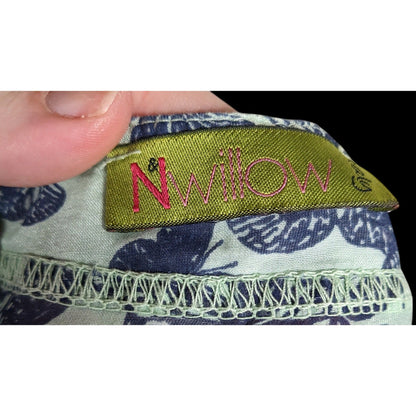 N & Willow Italy Bohemian Butterfly Blue And Green Top