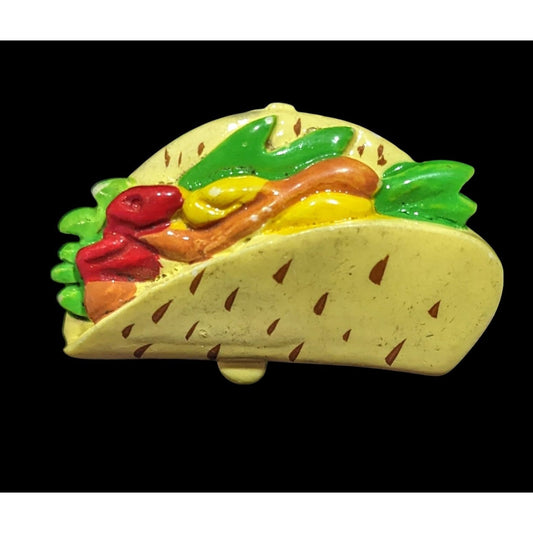Vintage Taco Figural Brooch With Painted Details