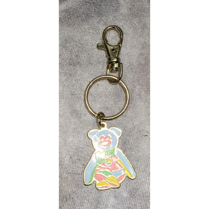 Kidcore Beanie Bear Peace Bear Collectible Pastel Enamel Keychain
