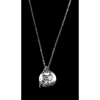 Whimsical Inspirational Silver Tone Horse Charm Necklace She Believed 23 Inch