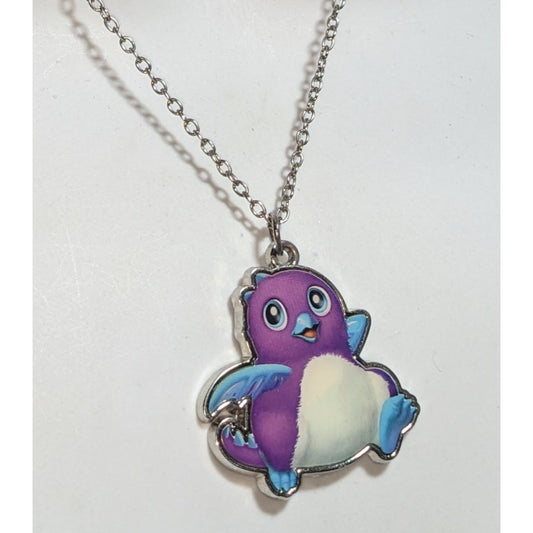 Kidcore Kawaii Y2K Hatchimals Purple Character Pendant Necklace