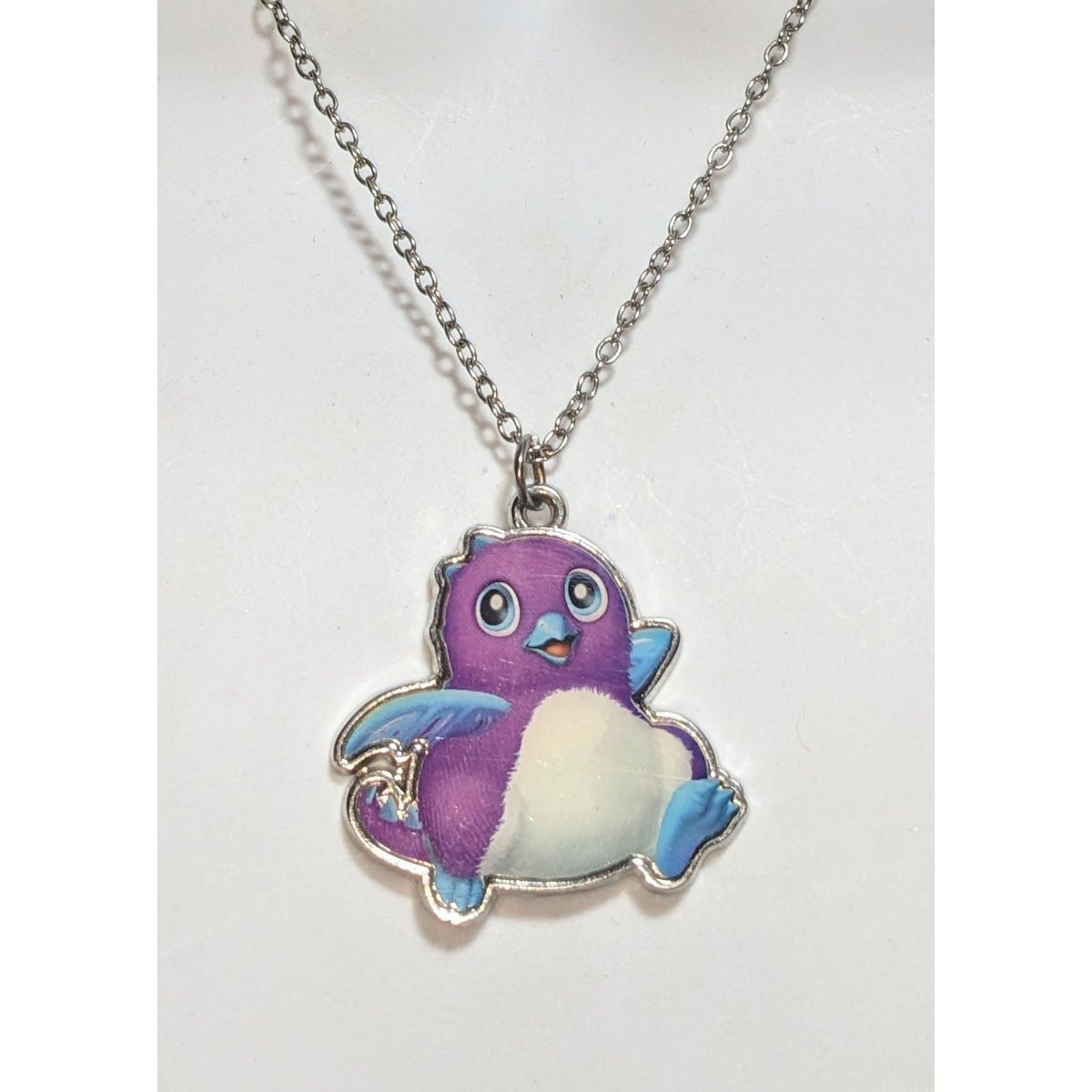 Kidcore Kawaii Y2K Hatchimals Purple Character Pendant Necklace