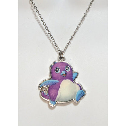 Kidcore Kawaii Y2K Hatchimals Purple Character Pendant Necklace