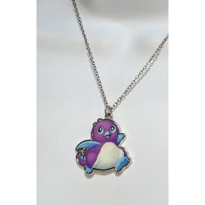 Kidcore Kawaii Y2K Hatchimals Purple Character Pendant Necklace