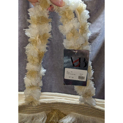 America & Beyond Fringed Shoulder Bag With Cream & Tan Details