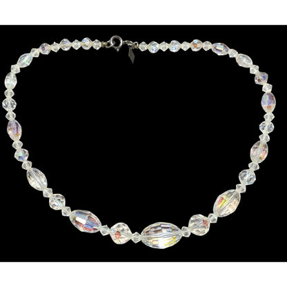 Vintage Sarah Coventry Aurora Borealis Faceted Crystal Necklace