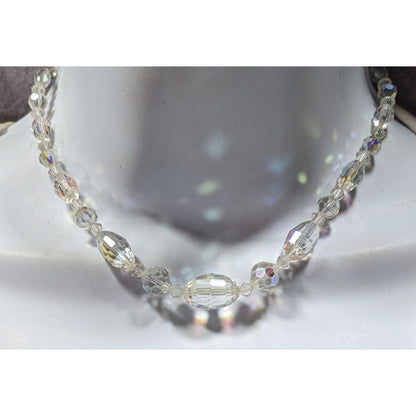 Vintage Sarah Coventry Aurora Borealis Faceted Crystal Necklace