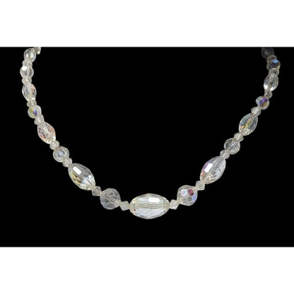 Vintage Sarah Coventry Aurora Borealis Faceted Crystal Necklace