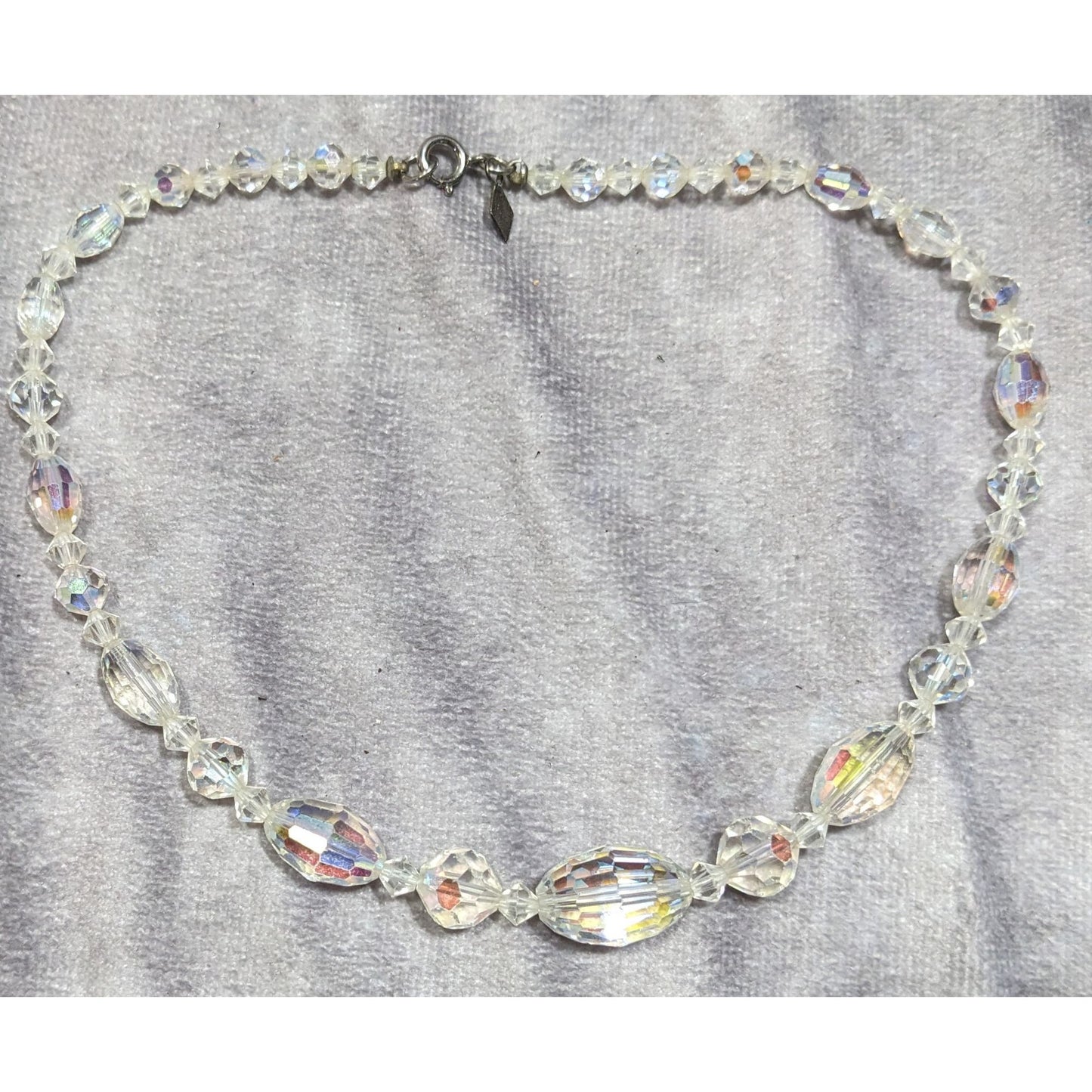 Vintage Sarah Coventry Aurora Borealis Faceted Crystal Necklace
