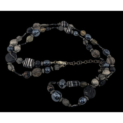 Chicos Vintage Glass & Metal Statement Opera Necklace