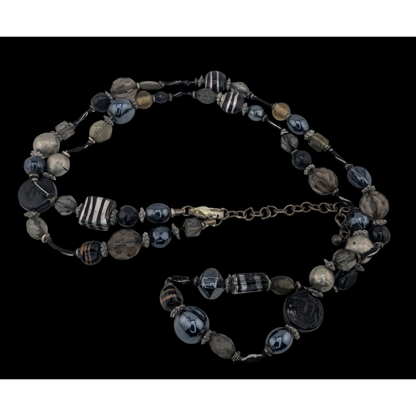 Chicos Vintage Glass & Metal Statement Opera Necklace