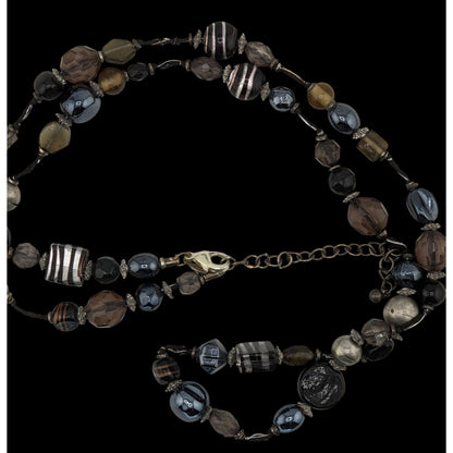 Chicos Vintage Glass & Metal Statement Opera Necklace