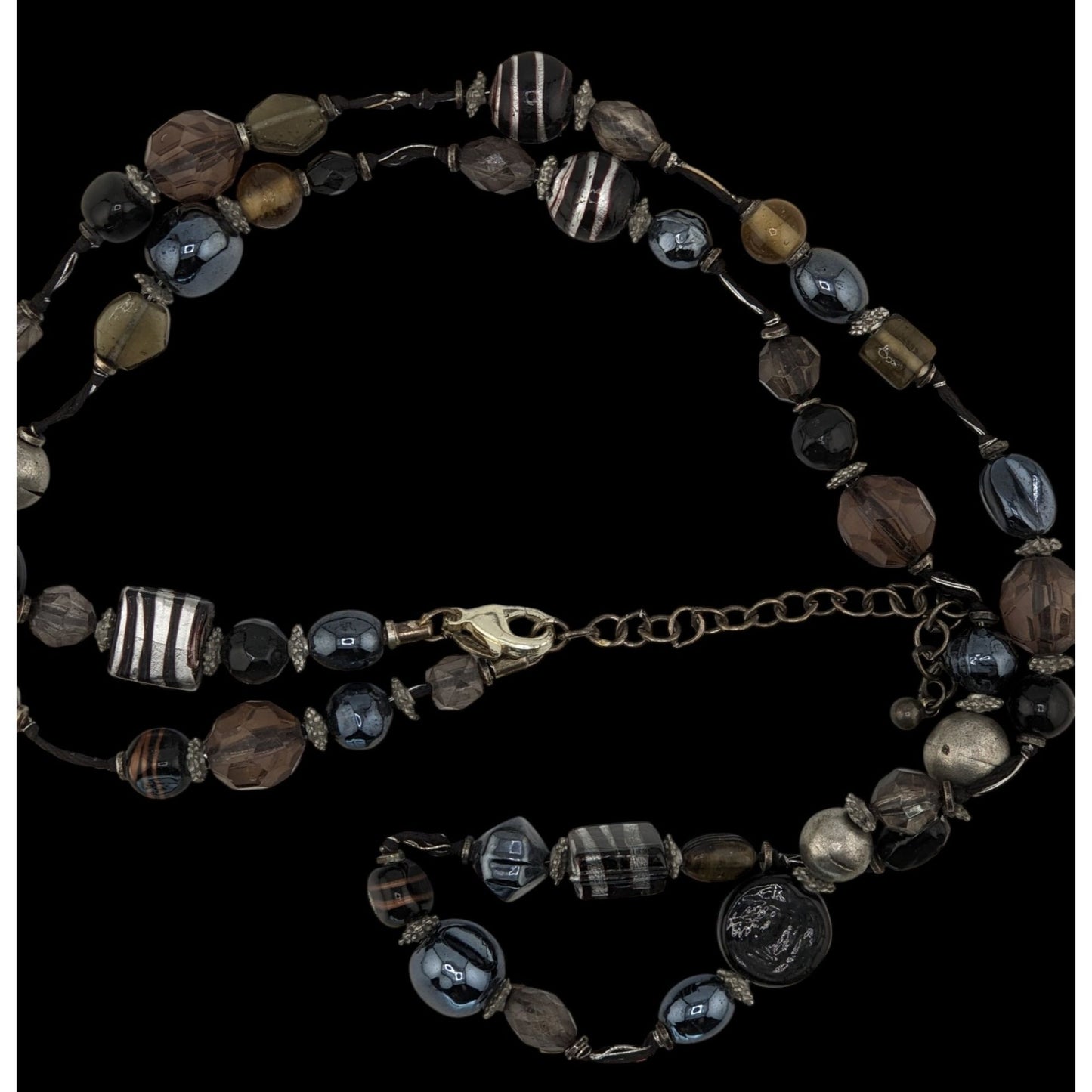 Chicos Vintage Glass & Metal Statement Opera Necklace