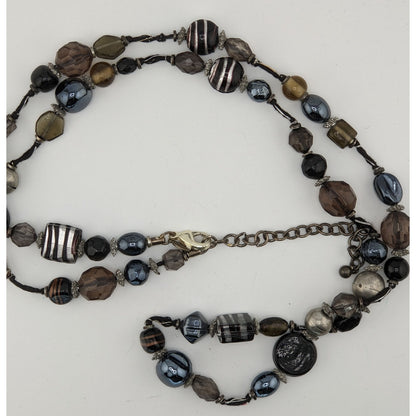 Chicos Vintage Glass & Metal Statement Opera Necklace