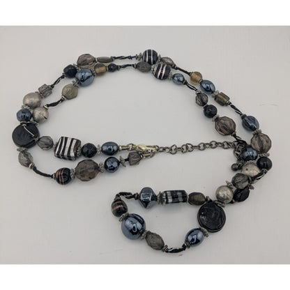 Chicos Vintage Glass & Metal Statement Opera Necklace