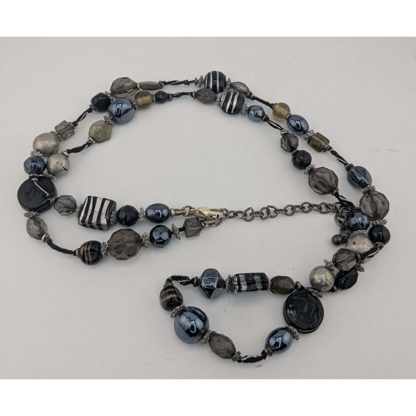 Chicos Vintage Glass & Metal Statement Opera Necklace