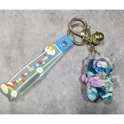 Kawaii The Sunshine Unicorn Blue Bear Cub Keychain